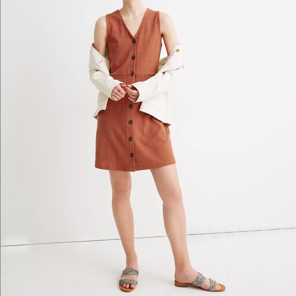 Madewell button front mini dress, size small